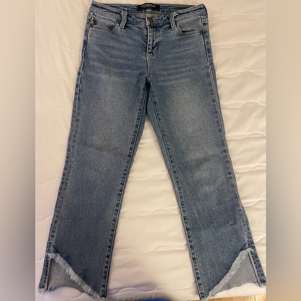 LIVERPOOL Flare Hem Cropped Jeans - Size 26